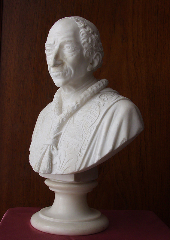 Leon XIII, nieznany autor, Włochy,koniec XIX wieku, rzeźba alabastrowa, Muzeum Zamoyskich w Kozłówce